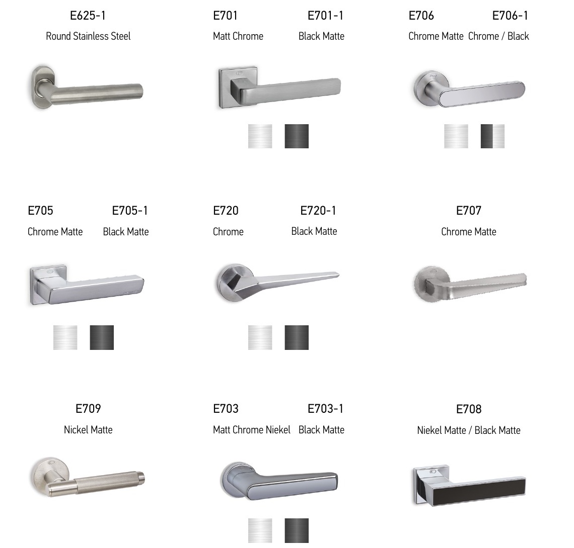 Εσωτερικά πόμολα E625, E701, E706, E705, E720, E707, E709, E703, E708