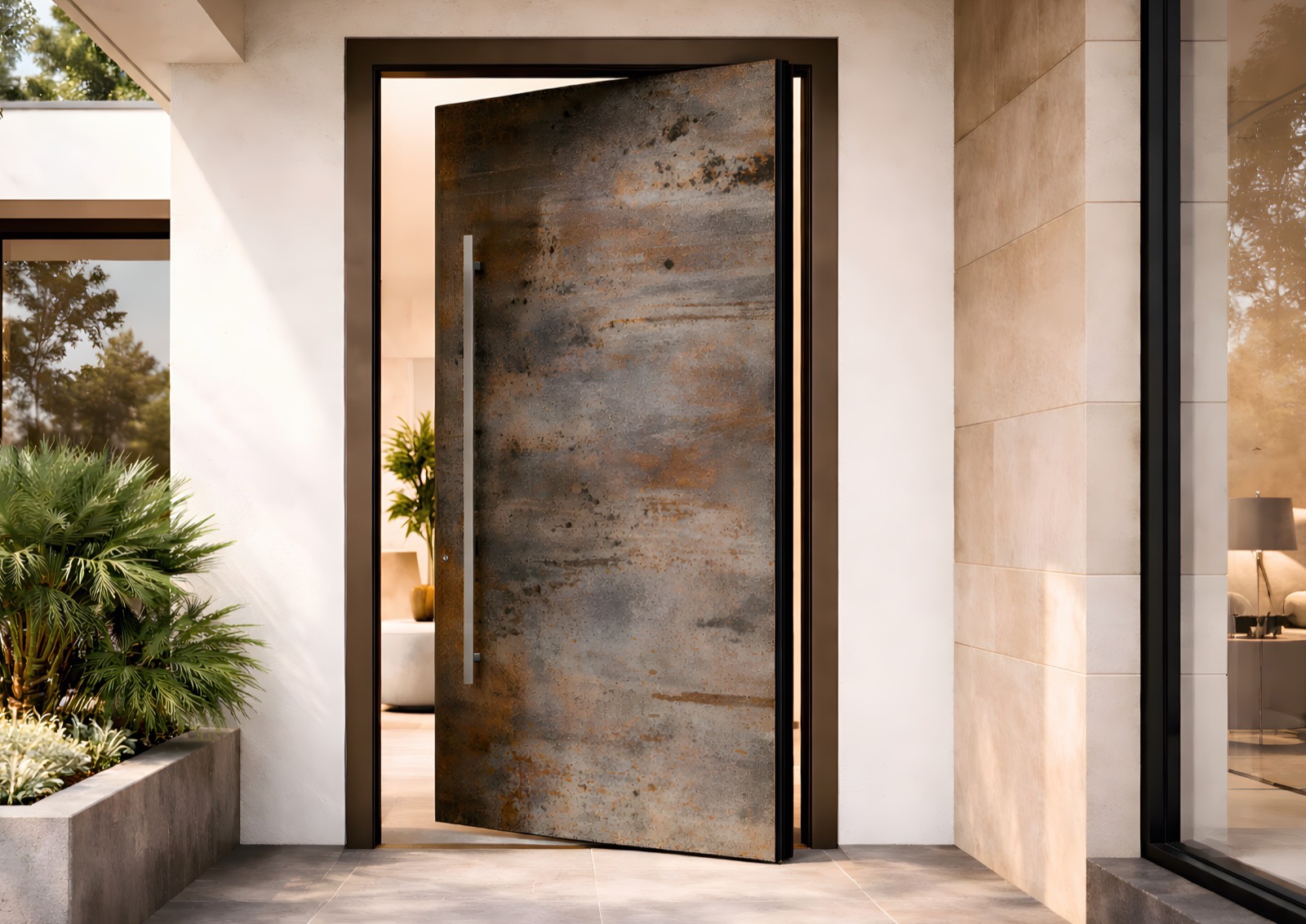 Πόρτα pivot Monolith 04 Oxidized Metal Expression